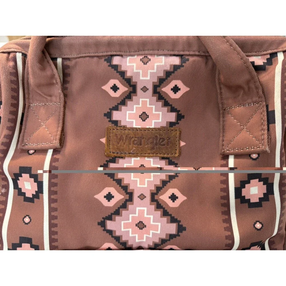 Wrangler Diaper Bag Backpack Aztec Brown Montana Western Southwest Compartments